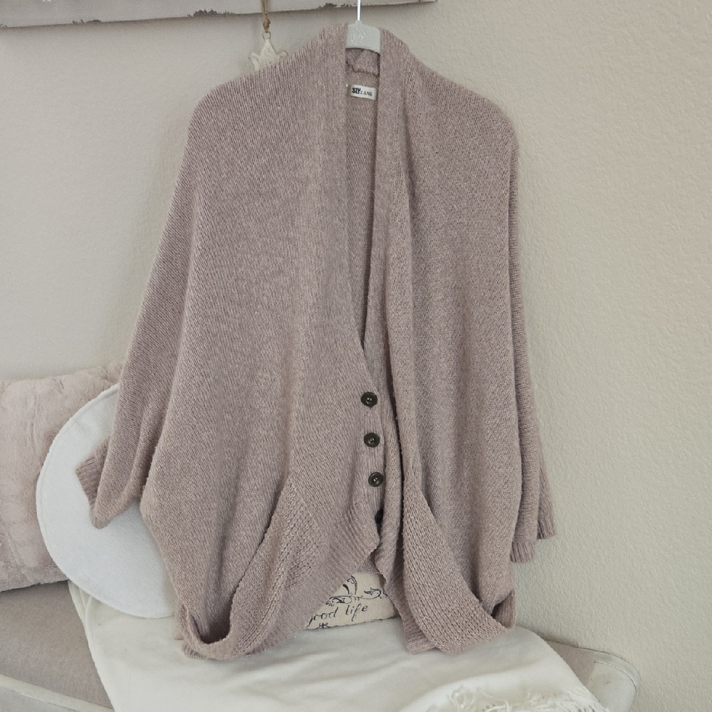 SLY Lang Harujuku Taupe Women's Cardigan